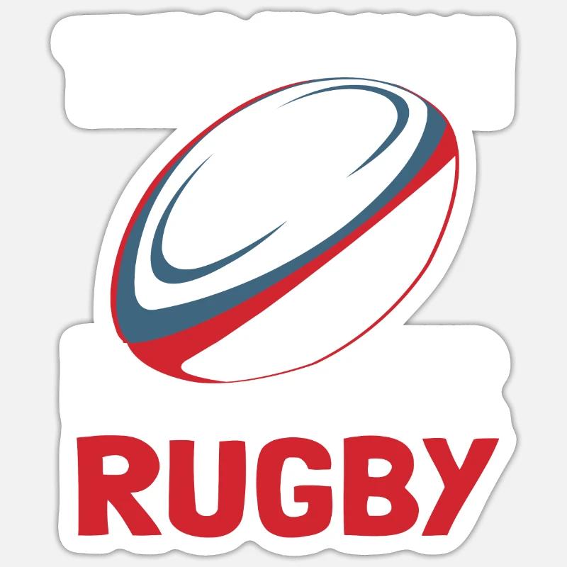 Rugby - Sticker taille S (10 x 10 cm) - blanc mat