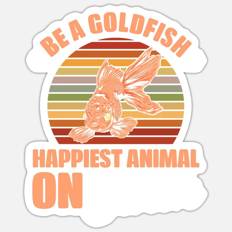 Happy Goldfish - Sticker Größe S (10 x 10 cm) - Mattweiß