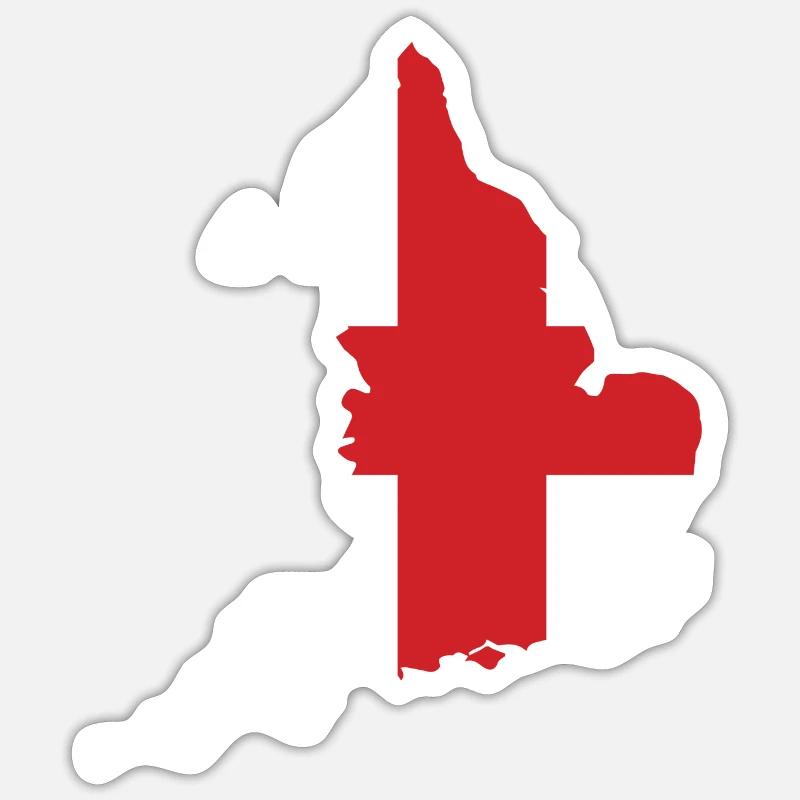 Angleterre - Frontière nationale dans le drapeau national Sticker taille S (10 x 10 cm)