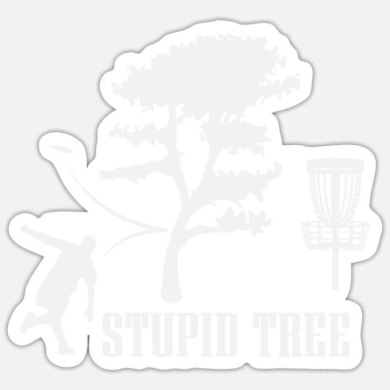 Stupid Tree, Disc Golf Design, Disc Golf Player Sticker size S (10 x 10 cm)
