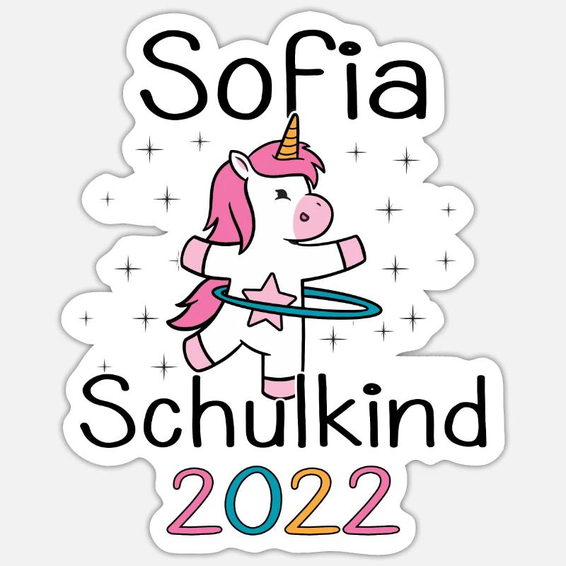 Einschulung 2022 Sofia Einhorn Erstklässler 2022 Sticker Größe S (10 x 10 cm)