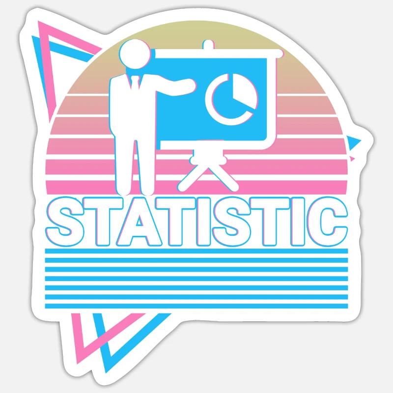 Statisticien Statisticien Retro Gift - Sticker taille S (10 x 10 cm) - blanc mat