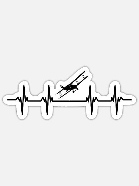 Flugzeuge Flieger Fliegen Pilot Pilotin Flughafen - Sticker Größe S (10 x 10 cm) - Mattweiß