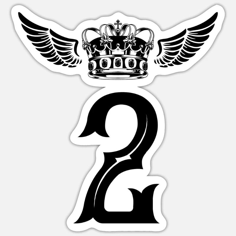2 Couronne de numéros - Sticker taille S (10 x 10 cm) - blanc mat
