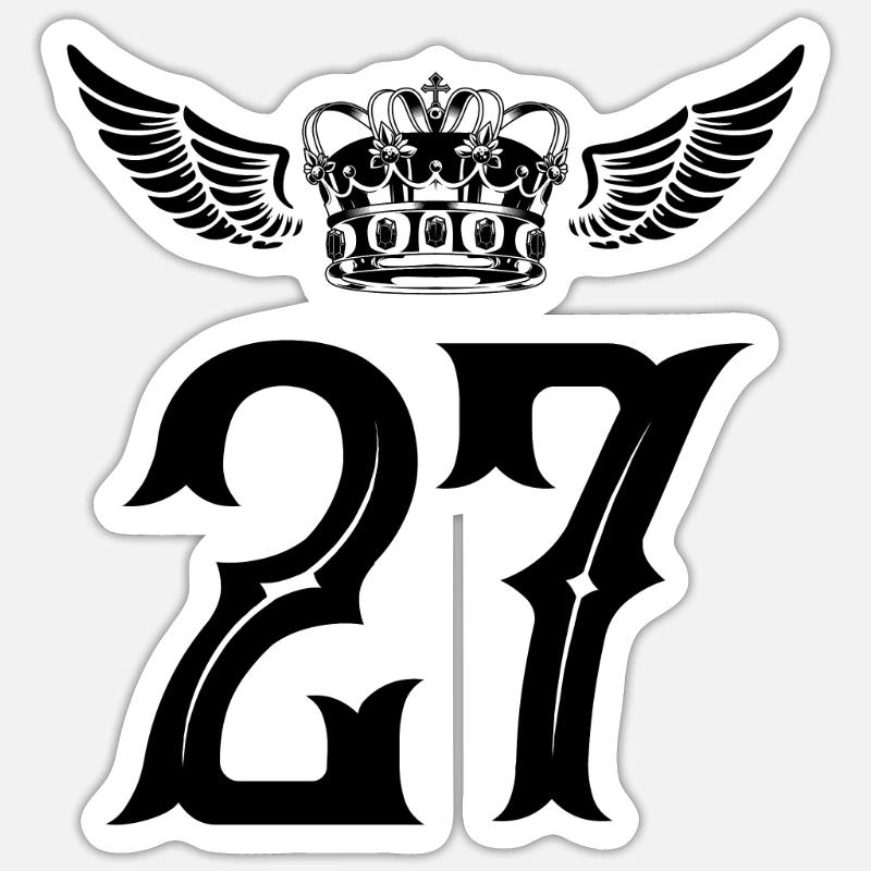 27 Couronne numérique - Sticker taille S (10 x 10 cm) - blanc mat