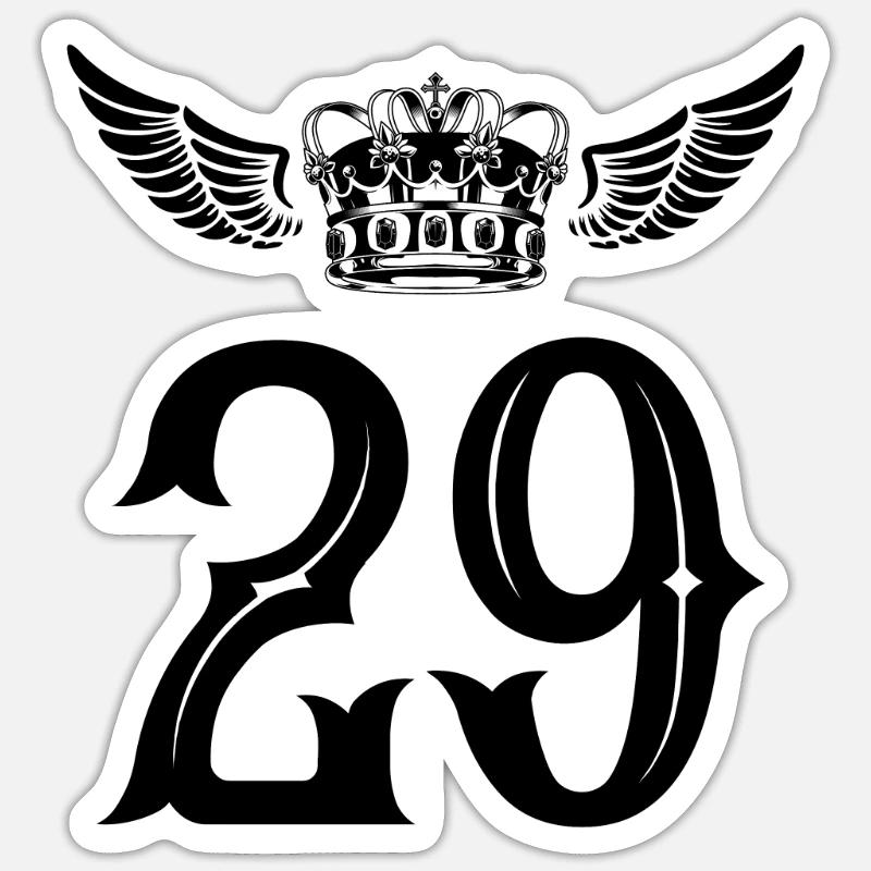 29 Couronne numérique - Sticker taille S (10 x 10 cm) - blanc mat