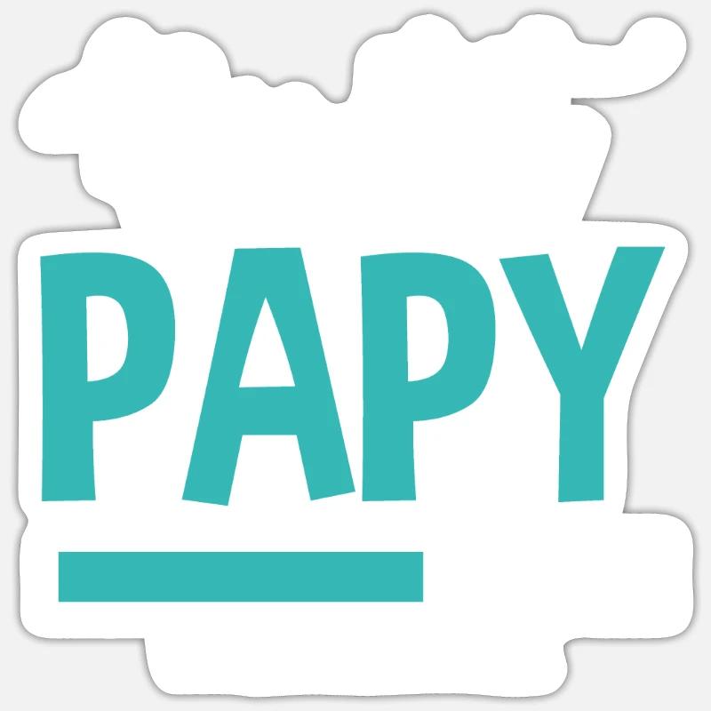 Bientôt Papy Idée Cadeau Citation Grossesse Papi - Sticker taille S (10 x 10 cm) - blanc mat