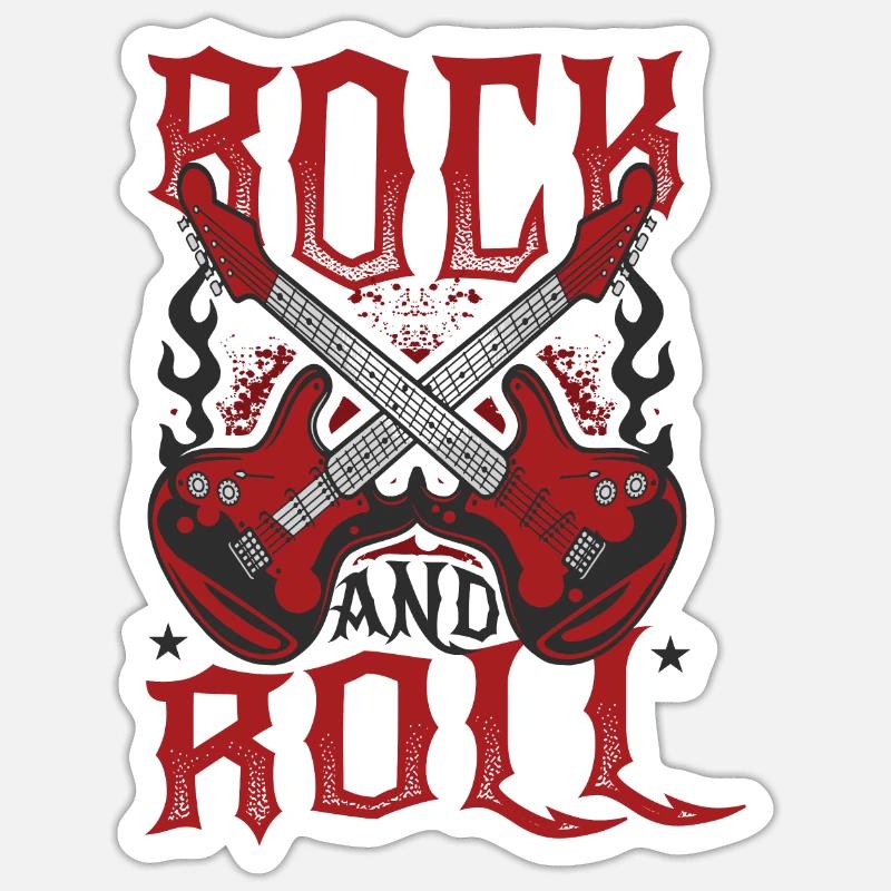 Rock’n’Roll - Sticker taille S (10 x 10 cm) - blanc mat