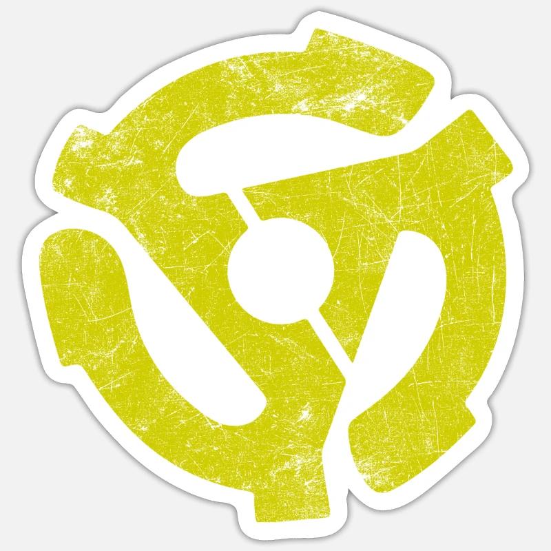 Disque vinyle vinyle 45 tours LP DJ DeeJay disc - Sticker taille S (10 x 10 cm) - blanc mat