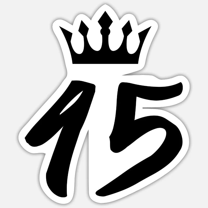 45 Couronne numérique - Sticker taille S (10 x 10 cm) - blanc mat