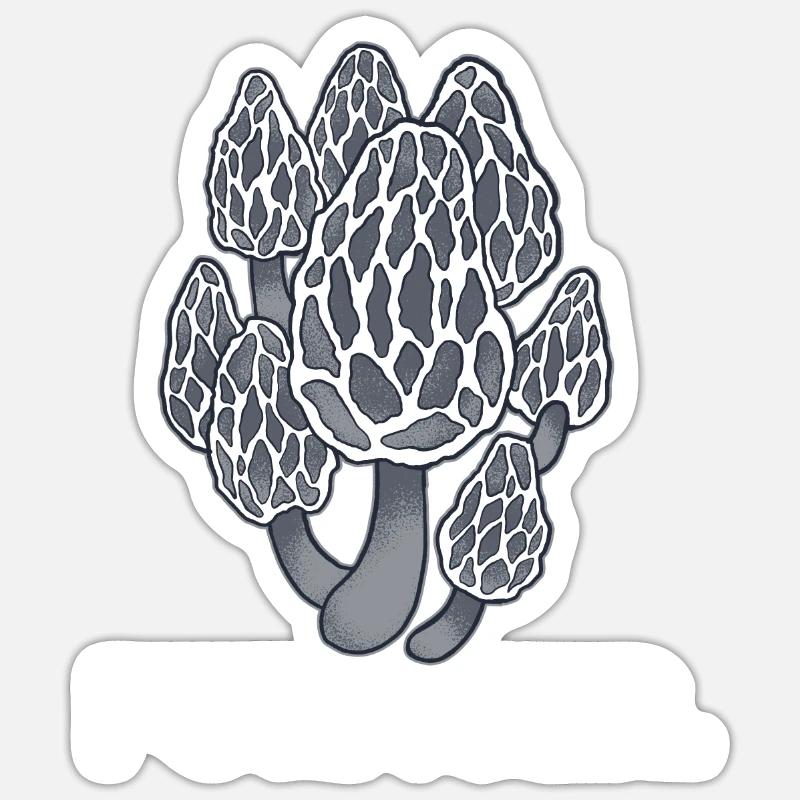 Champignon - Sticker taille S (10 x 10 cm) - blanc mat