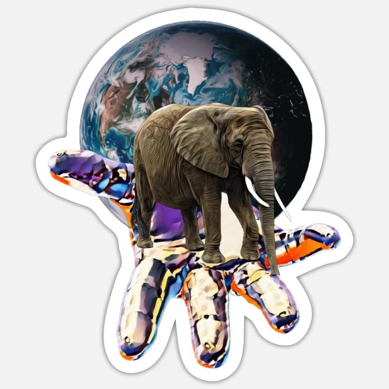Elephant Sticker size S (10 x 10 cm)