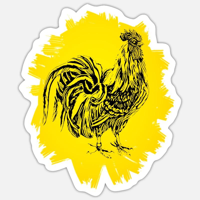 Rooster - Sticker size S (10 x 10 cm) - white matte