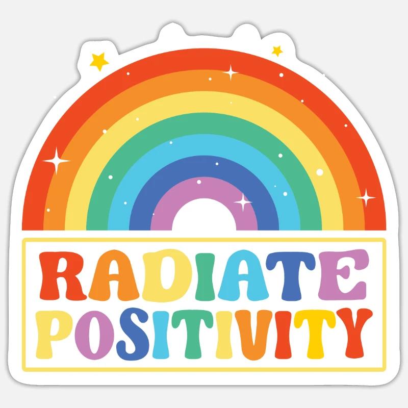Rayonner de positivité - Sticker taille S (10 x 10 cm) - blanc mat