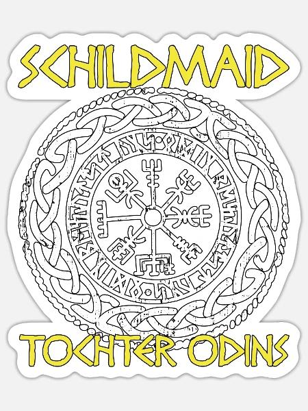 Schildmaid Odin Wikinger Tochter Geschenk - Sticker Größe S (10 x 10 cm) - Mattweiß