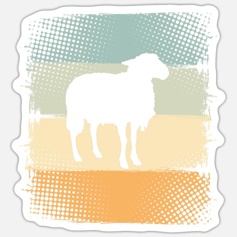 Mouton - Sticker taille S (10 x 10 cm) - blanc mat