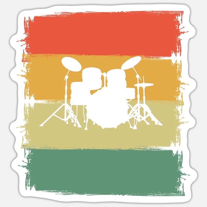 Percussion - Sticker taille S (10 x 10 cm) - blanc mat