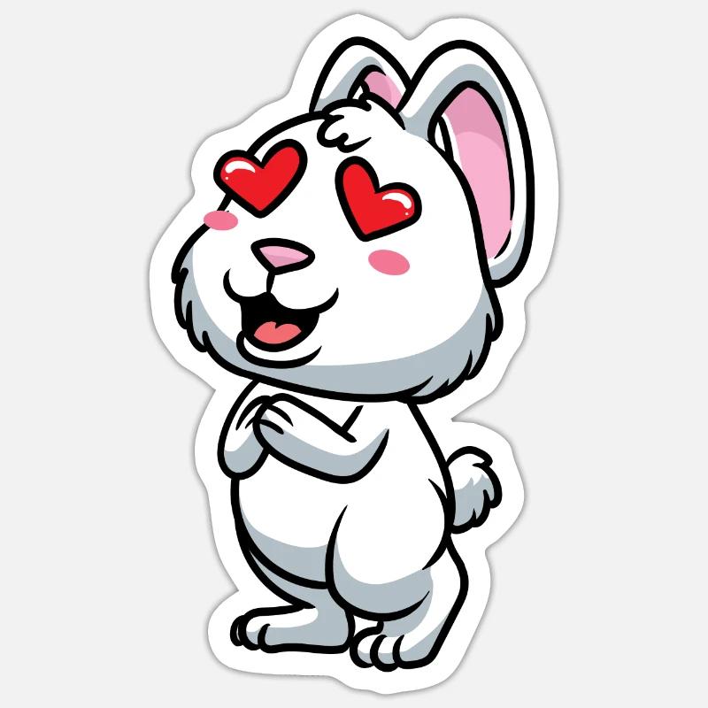 White Rabbit Emoticons Rabbit - Sticker size S (10 x 10 cm) - white matte