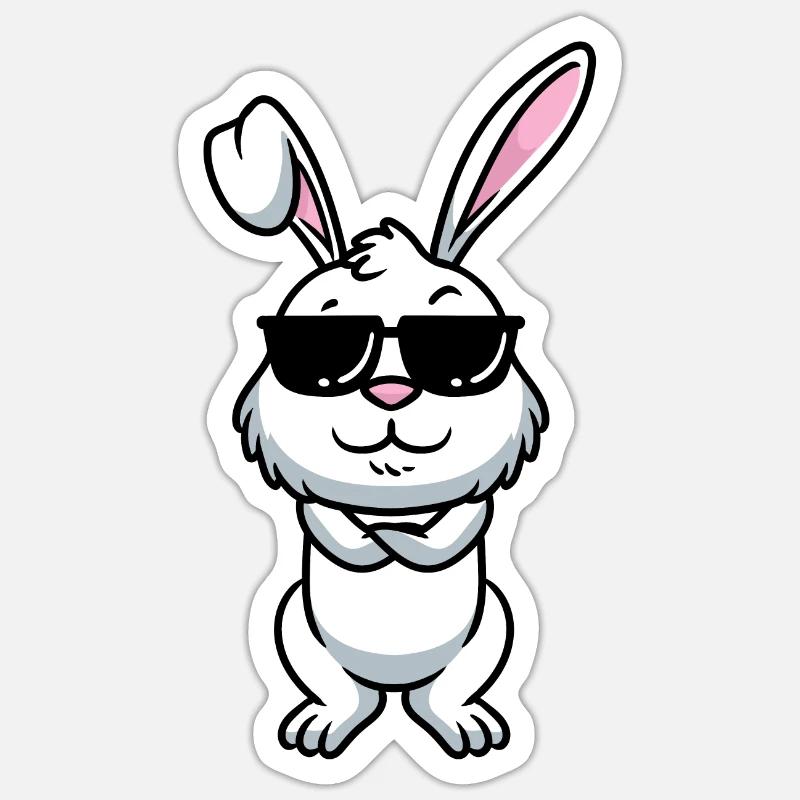 White Rabbit Emoticons Rabbit Sticker size S (10 x 10 cm)