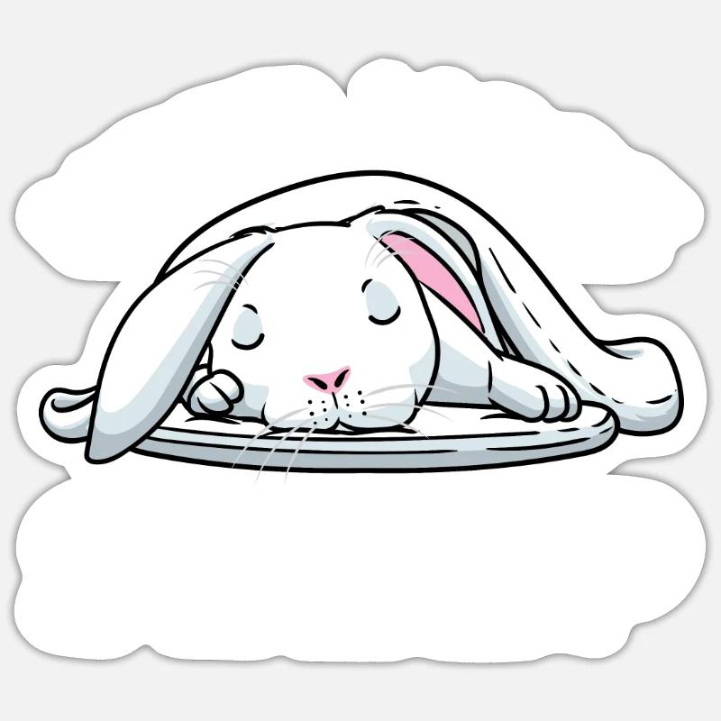 Lapin Blanc Lapin - Sticker taille S (10 x 10 cm) - blanc mat