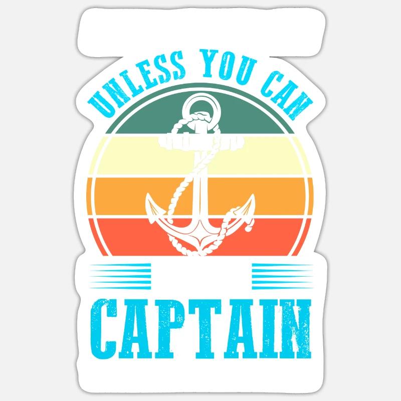 Captain Boat Captains Cadeau - Sticker taille S (10 x 10 cm) - blanc mat