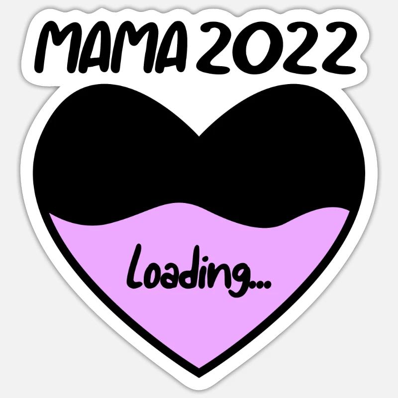 Mama 2022 - Werdende Mutter 2022 loading Sticker Größe S (10 x 10 cm)