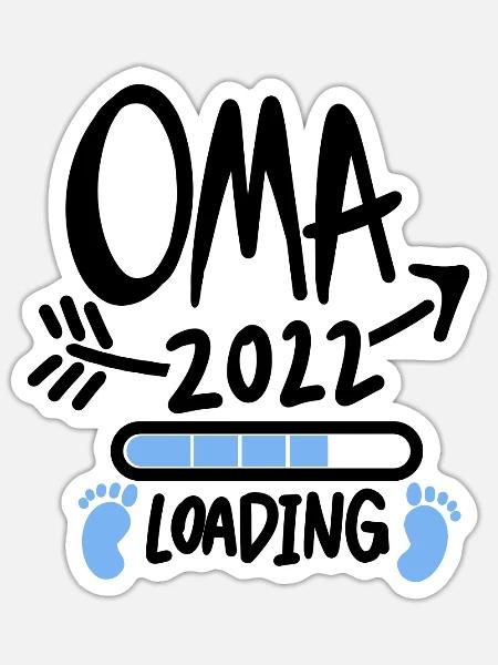 Oma 2022 - Werdende Oma 2022 - Sticker Größe S (10 x 10 cm) - Mattweiß