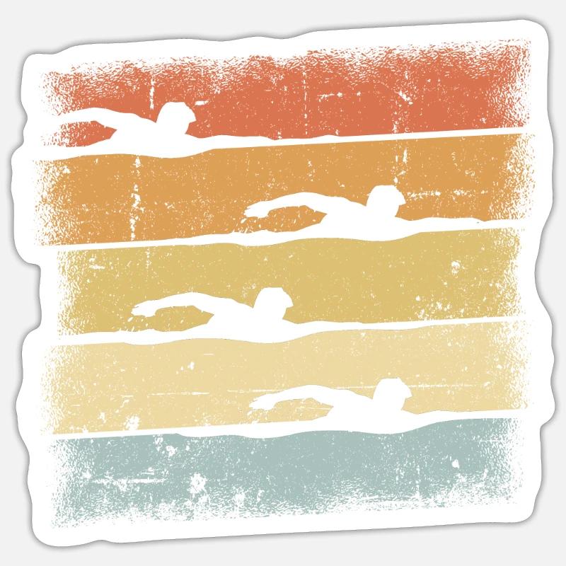 Schwimm - Sticker Größe S (10 x 10 cm) - Mattweiß