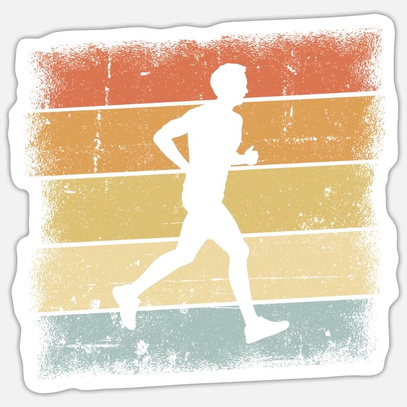 Jogging Sunset - Sticker size S (10 x 10 cm) - white matte