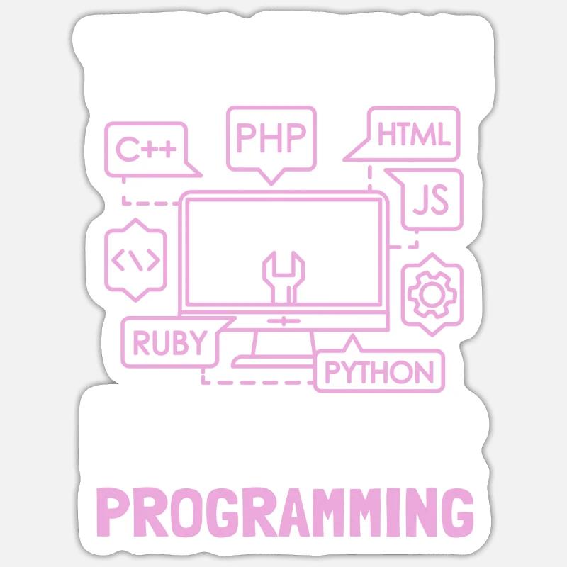Programmierer Coder Software Entwickler - Sticker Größe S (10 x 10 cm) - Mattweiß
