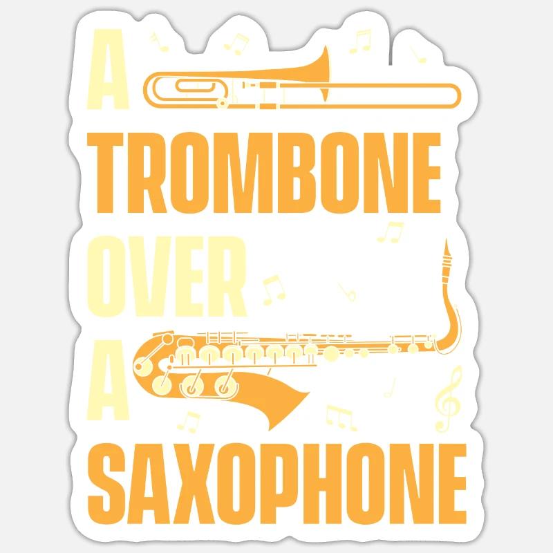 Trombone - Sticker size S (10 x 10 cm) - white matte