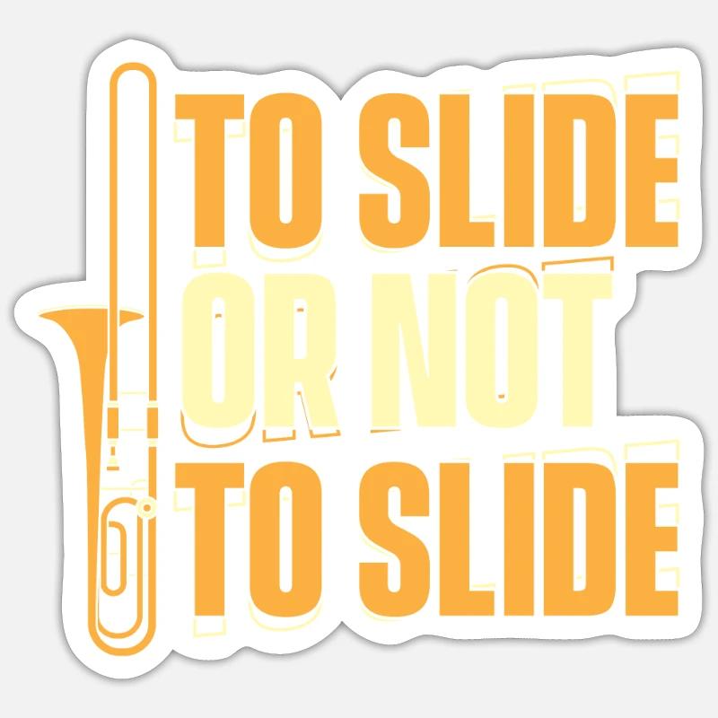Trombone - Sticker size S (10 x 10 cm) - white matte