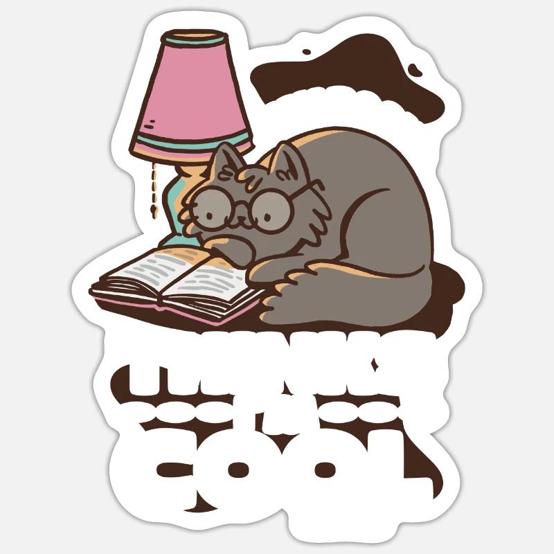 My Book Thinks I'm Cool - Sticker Größe S (10 x 10 cm) - Mattweiß