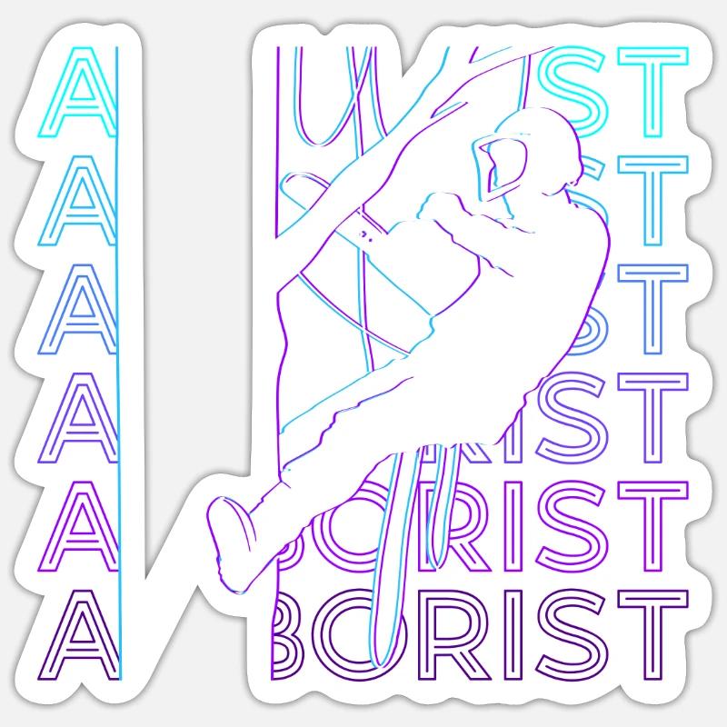 Baumpfleger Baumzucht Retro Geschenk - Sticker Größe S (10 x 10 cm) - Mattweiß
