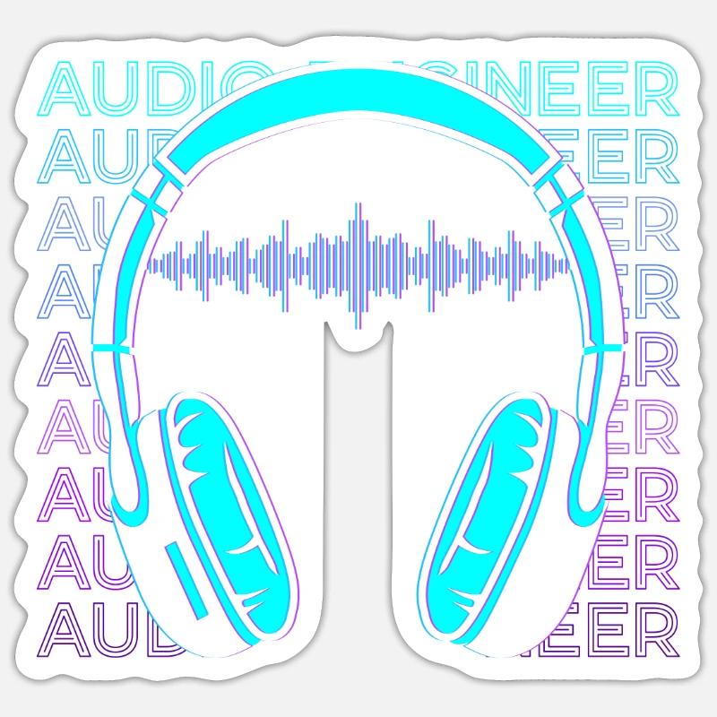 Tontechniker Tontechniker Retro Geschenk - Sticker Größe S (10 x 10 cm) - Mattweiß