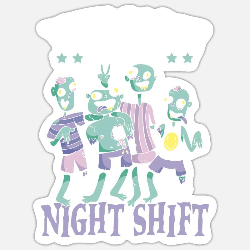 Willkommen bei The Night Shift Graveyard Shift Worker Sticker Größe S (10 x 10 cm)