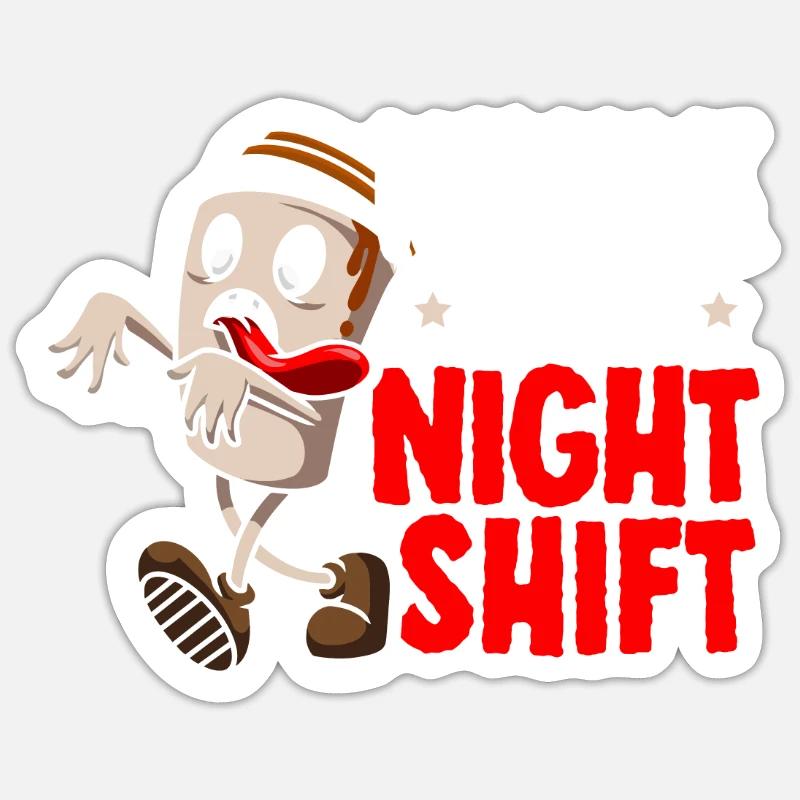 Willkommen bei The Night Shift Graveyard Shift Worker Sticker Größe S (10 x 10 cm)