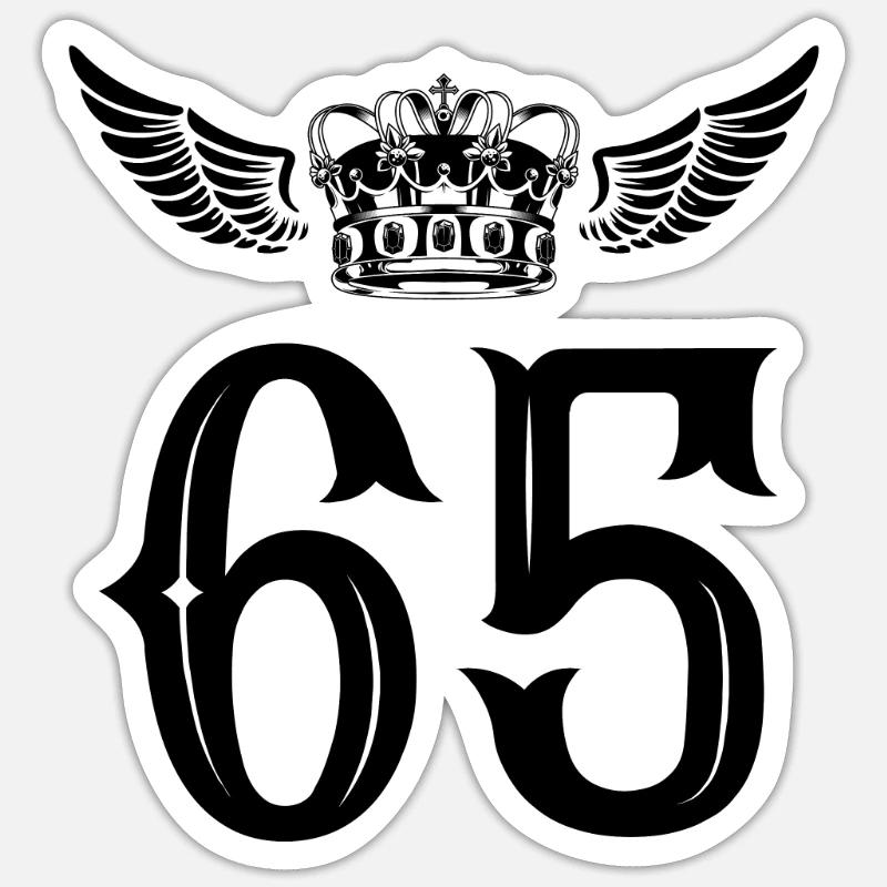 65 Couronne numérique - Sticker taille S (10 x 10 cm) - blanc mat