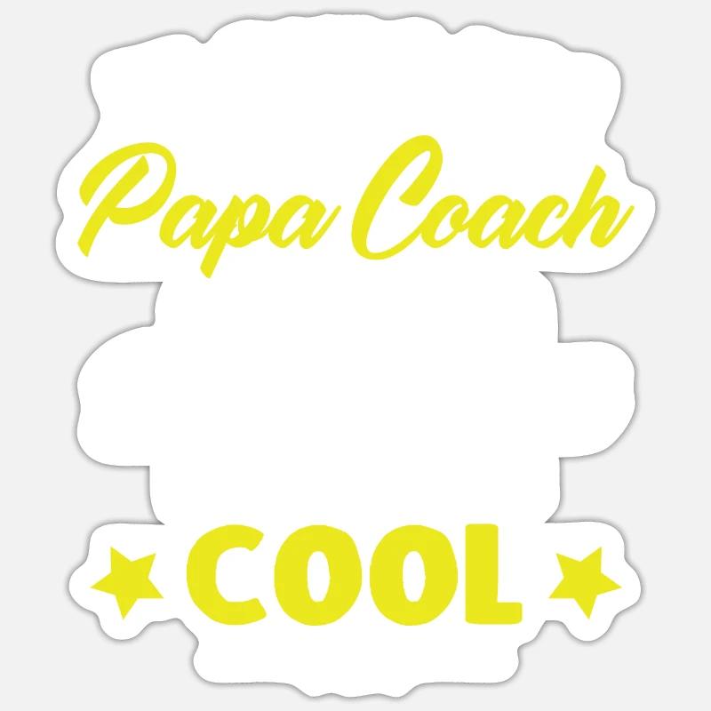 Un Papa Coach Comme Un Papa Normal - Sticker taille S (10 x 10 cm) - blanc mat