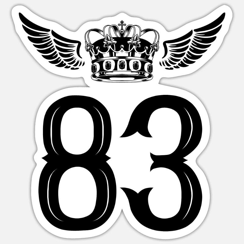 83 Number crown - Sticker size S (10 x 10 cm) - white matte