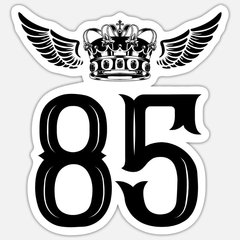 85 Couronne numérique - Sticker taille S (10 x 10 cm) - blanc mat