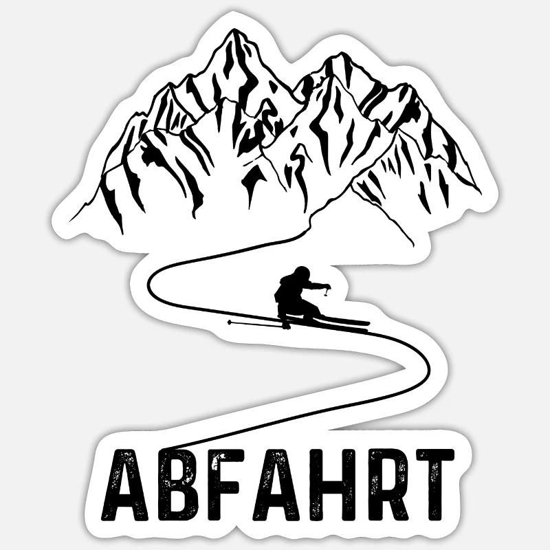 Abfahrt. - - Sticker Größe S (10 x 10 cm) - Mattweiß