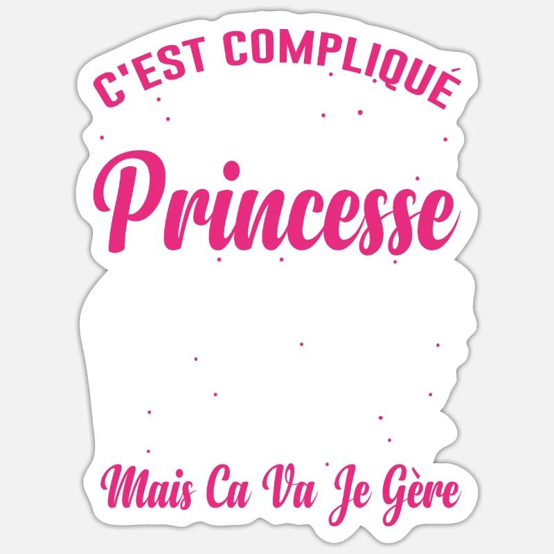 princesse 15 ans - Sticker taille S (10 x 10 cm) - blanc mat