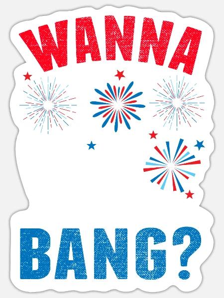 4. Juli Männer Feuerwerk USA - Sticker Größe S (10 x 10 cm) - Mattweiß