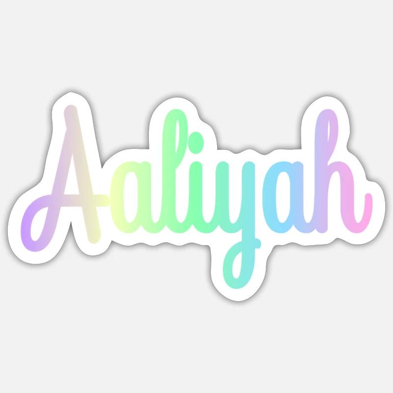 AALIYAH Rainbow Minimalist Cursive Sticker size S (10 x 10 cm)