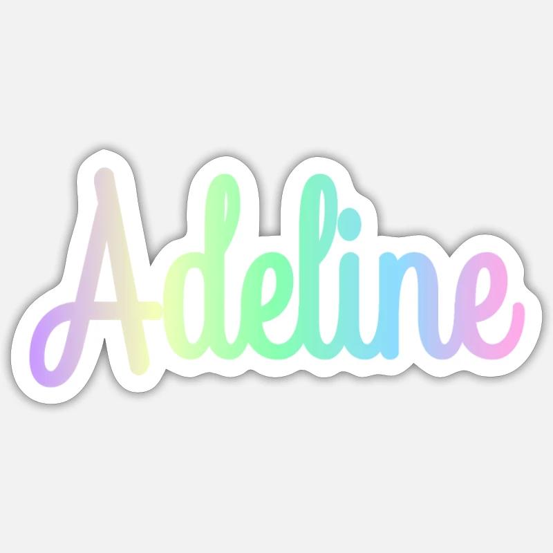 ADELINE Rainbow Minimalist Cursive Sticker Größe S (10 x 10 cm)