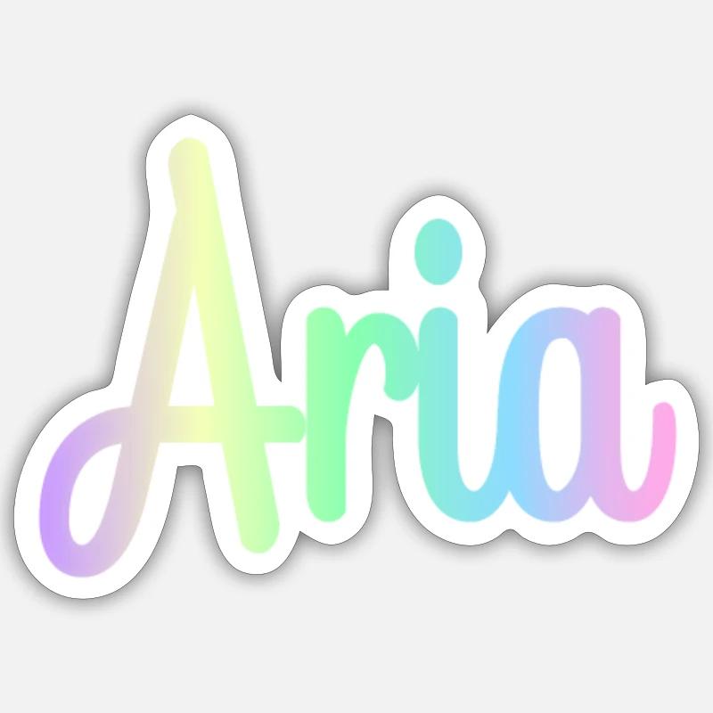 ARIA Rainbow Minimalist Cursive Sticker Größe S (10 x 10 cm)
