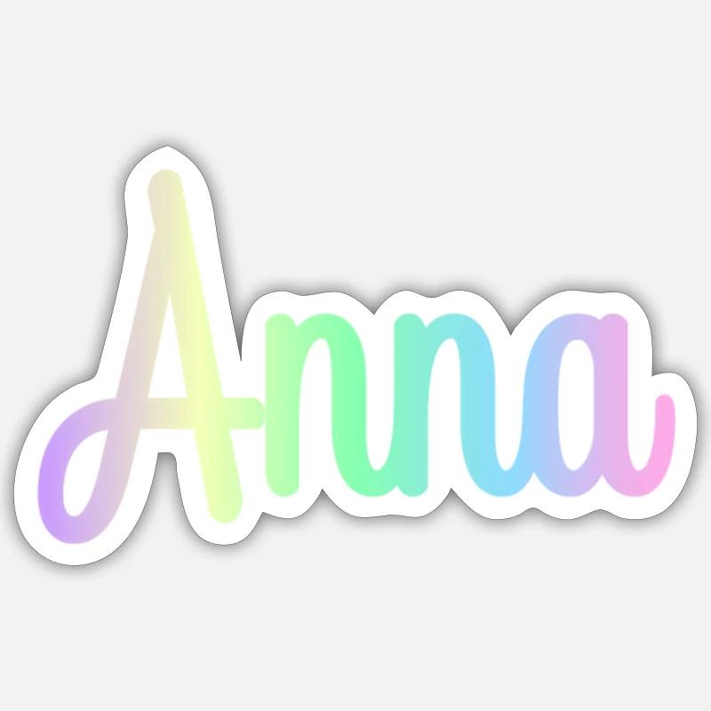 ANNA Rainbow Minimalist Cursive Sticker size S (10 x 10 cm)