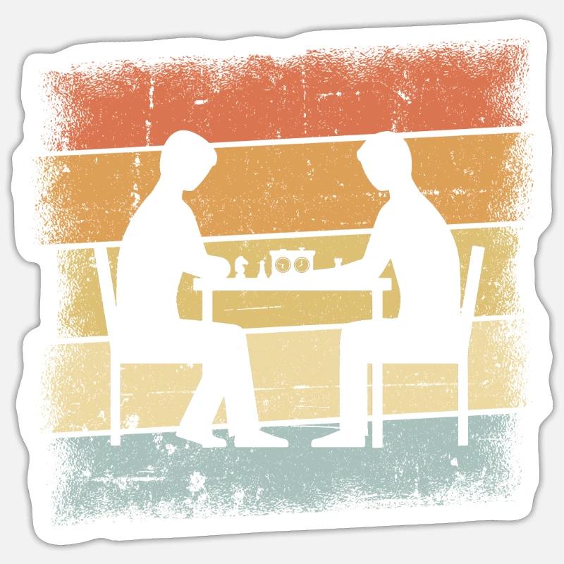 Chess Game Retro Design - Sticker size S (10 x 10 cm) - white matte