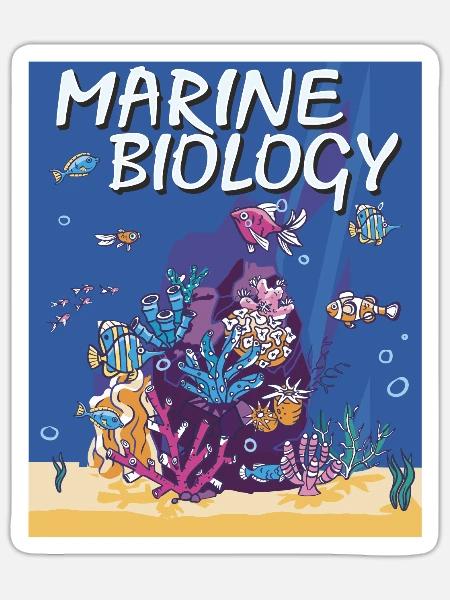 MARINE BIOLOGY - Sticker Größe S (10 x 10 cm) - Mattweiß